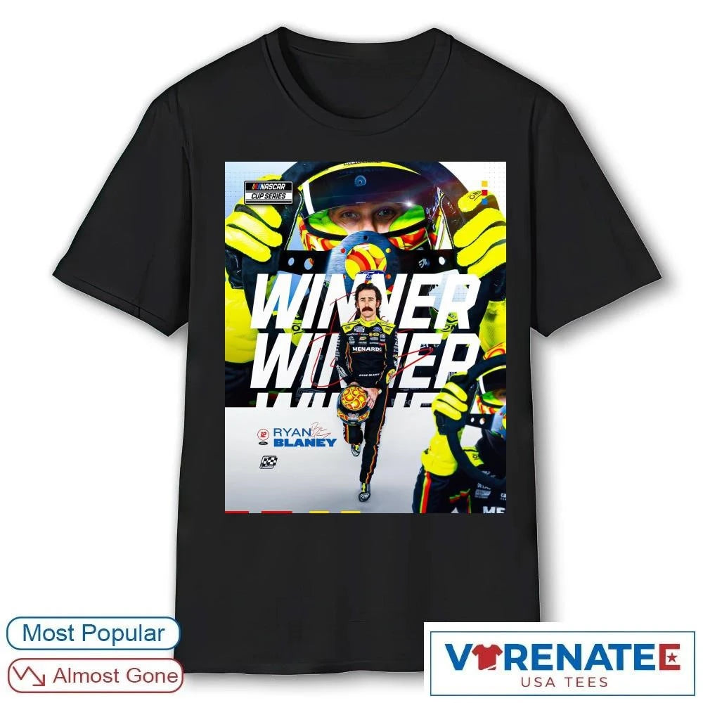 Official Ryan Blaney wins at Phoenix Raceway NASCAR Cup Series Signature Poster T-Shirt