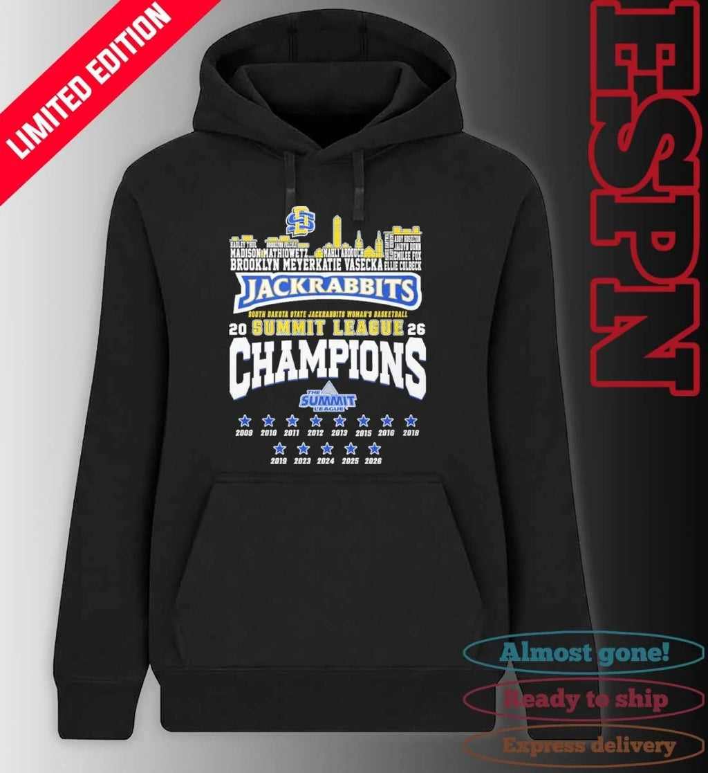Official SDSU Men’s Basketball 2026 Summit League Conference Champions Skyline Player Name Shirt