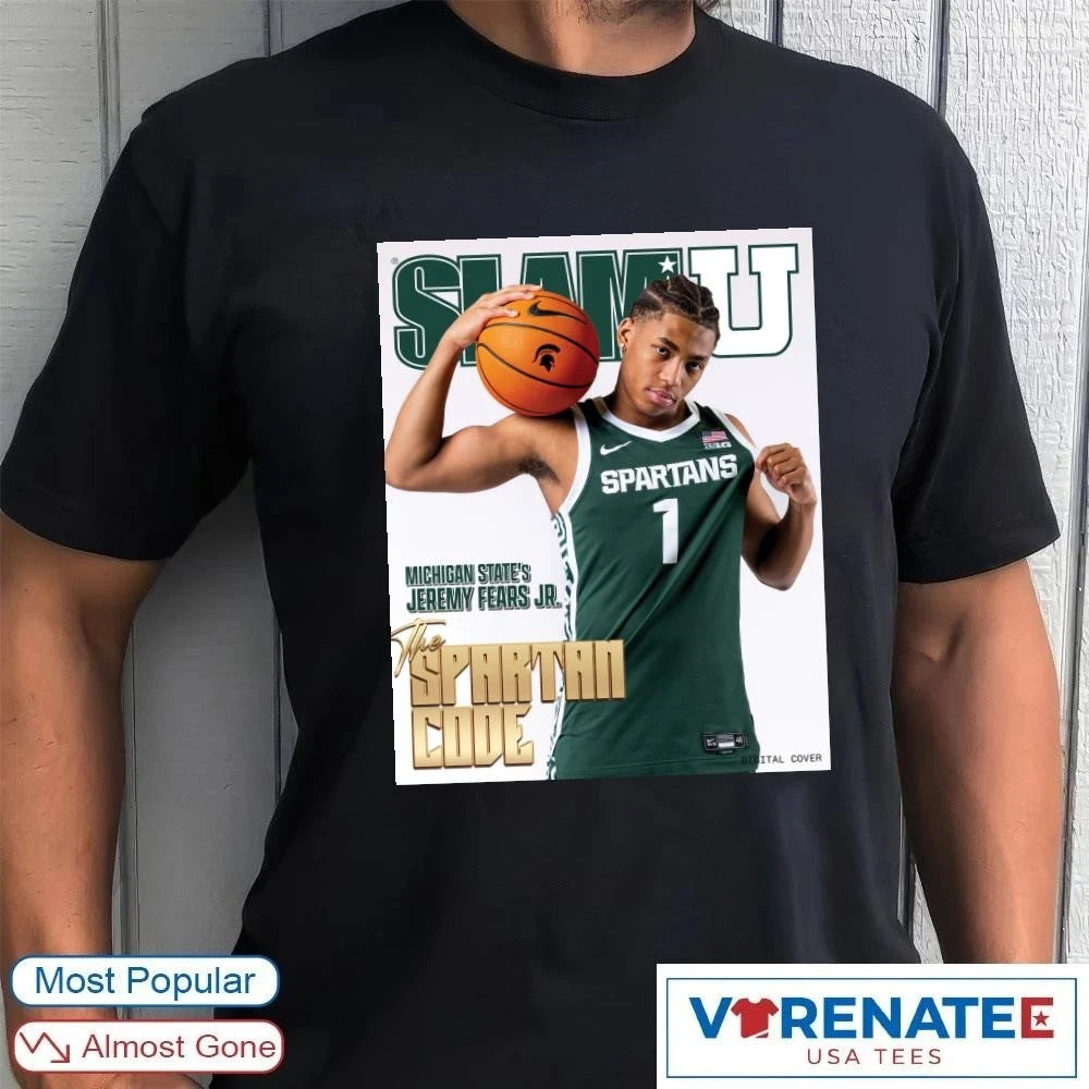 Official SLAM U Michigan State’s Jeremy Fears Jr. The Spartan Code Poster T-Shirt
