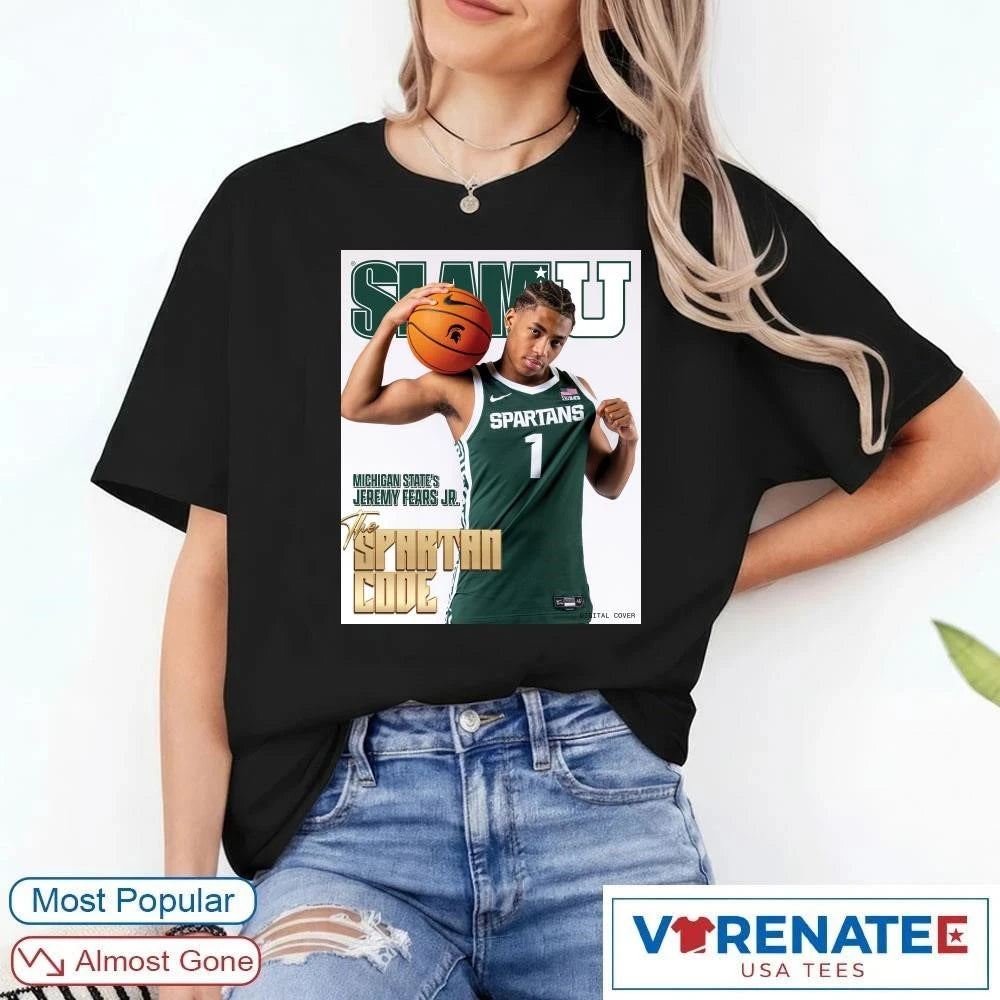 Official SLAM U Michigan State’s Jeremy Fears Jr. The Spartan Code Poster T-Shirt