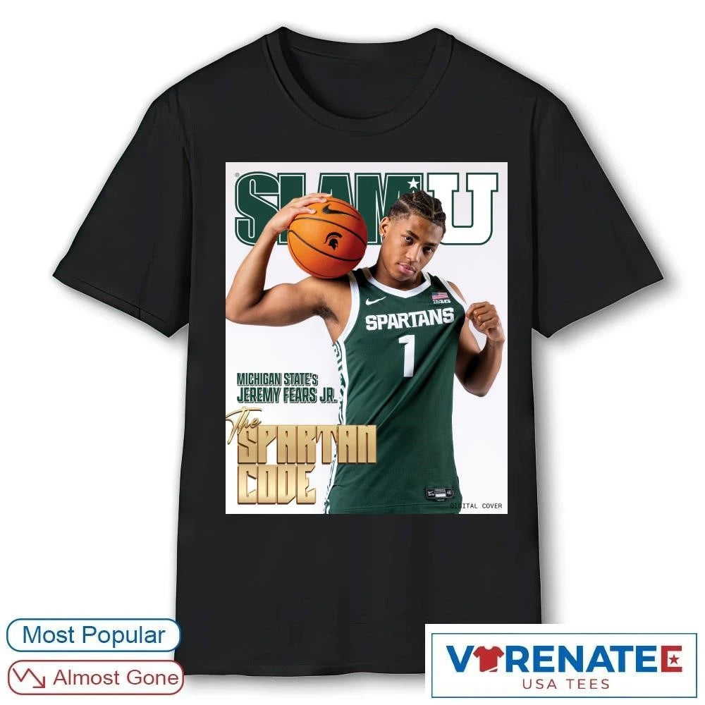Official SLAM U Michigan State’s Jeremy Fears Jr. The Spartan Code Poster T-Shirt