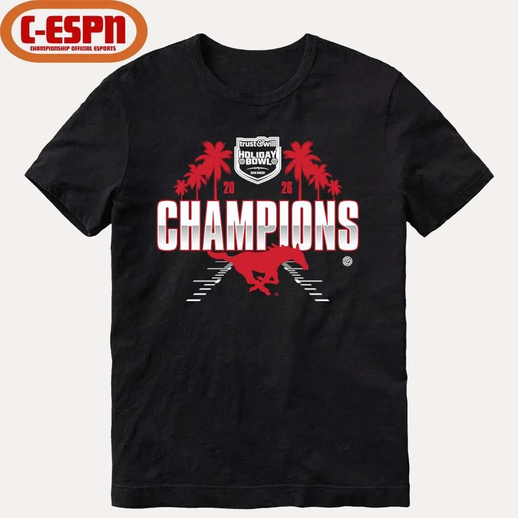 Official SMU Mustangs Holiday Bowl Champions T-Shirt