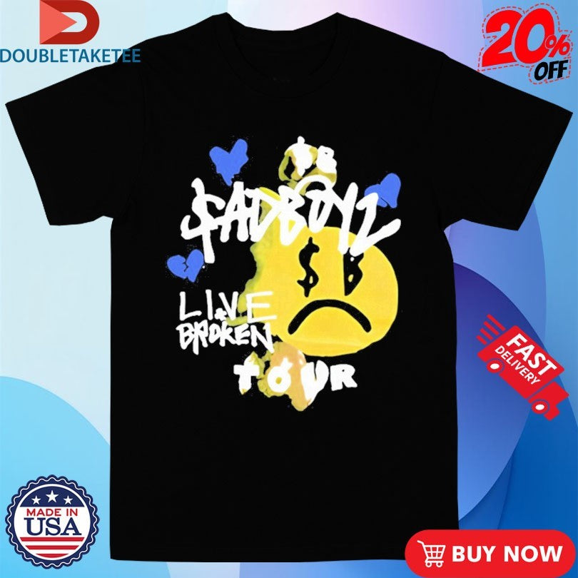 Official Sad Boyz 2025 Live And Broken Tour Heart Broken Shirts