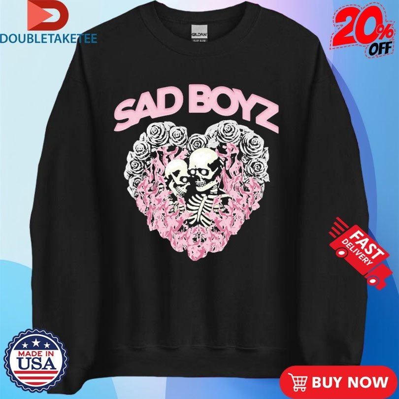 Official Sad Boyz Skeleton Heart Rose Shirts