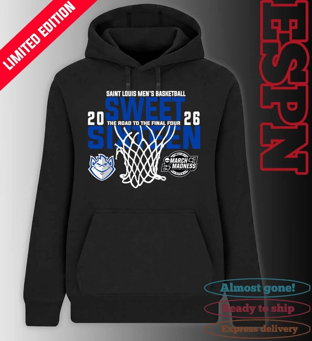 Official Saint Louis Men’s Basketball 2026 Sweet Sixteen The Road To The Final Four Shirt