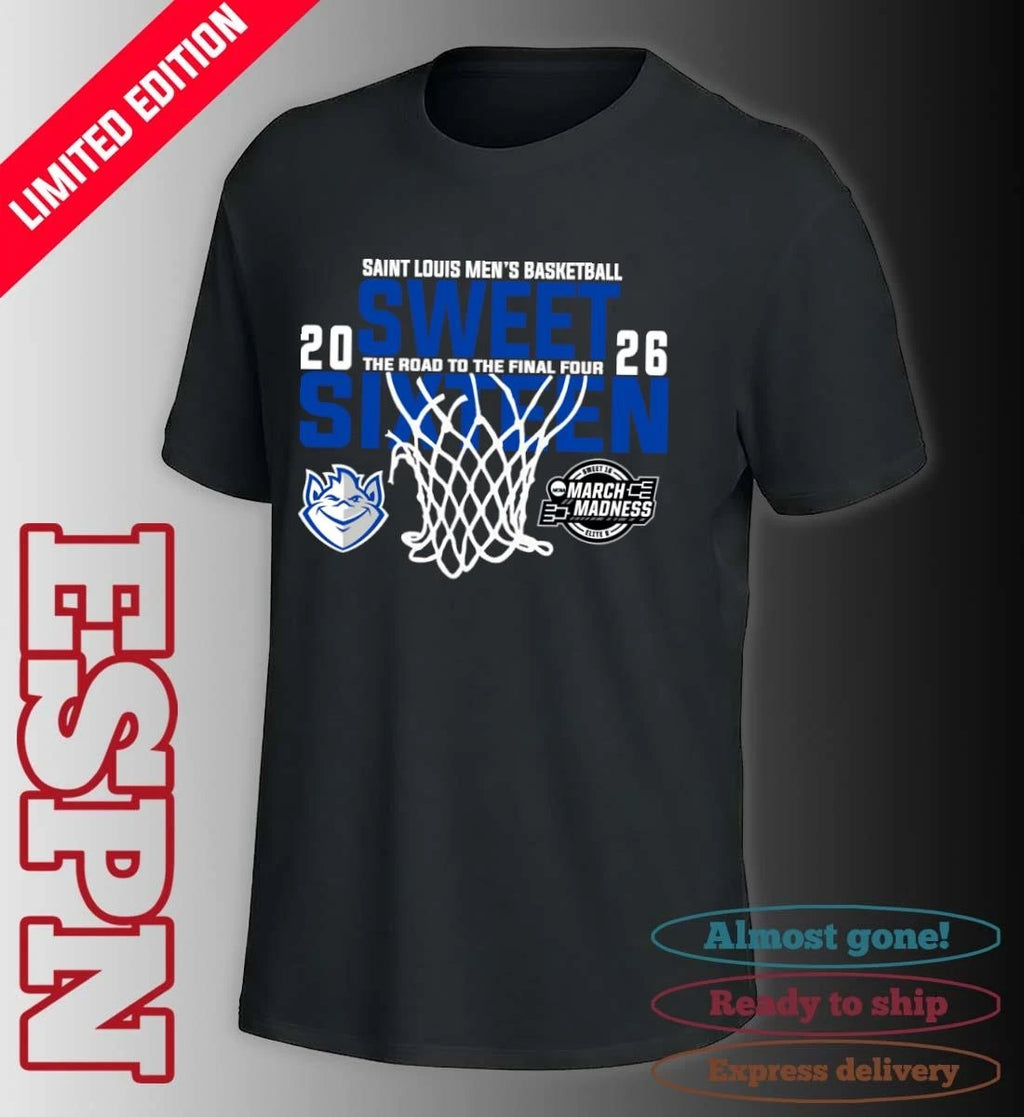 Official Saint Louis Men’s Basketball 2026 Sweet Sixteen The Road To The Final Four Shirt