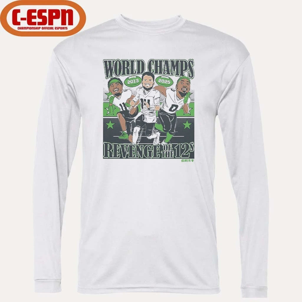 Official Sam Darnold, Jaxon Smith-Njigba, &amp; DeMarcus Lawrence World Champions Caricatures Shirt