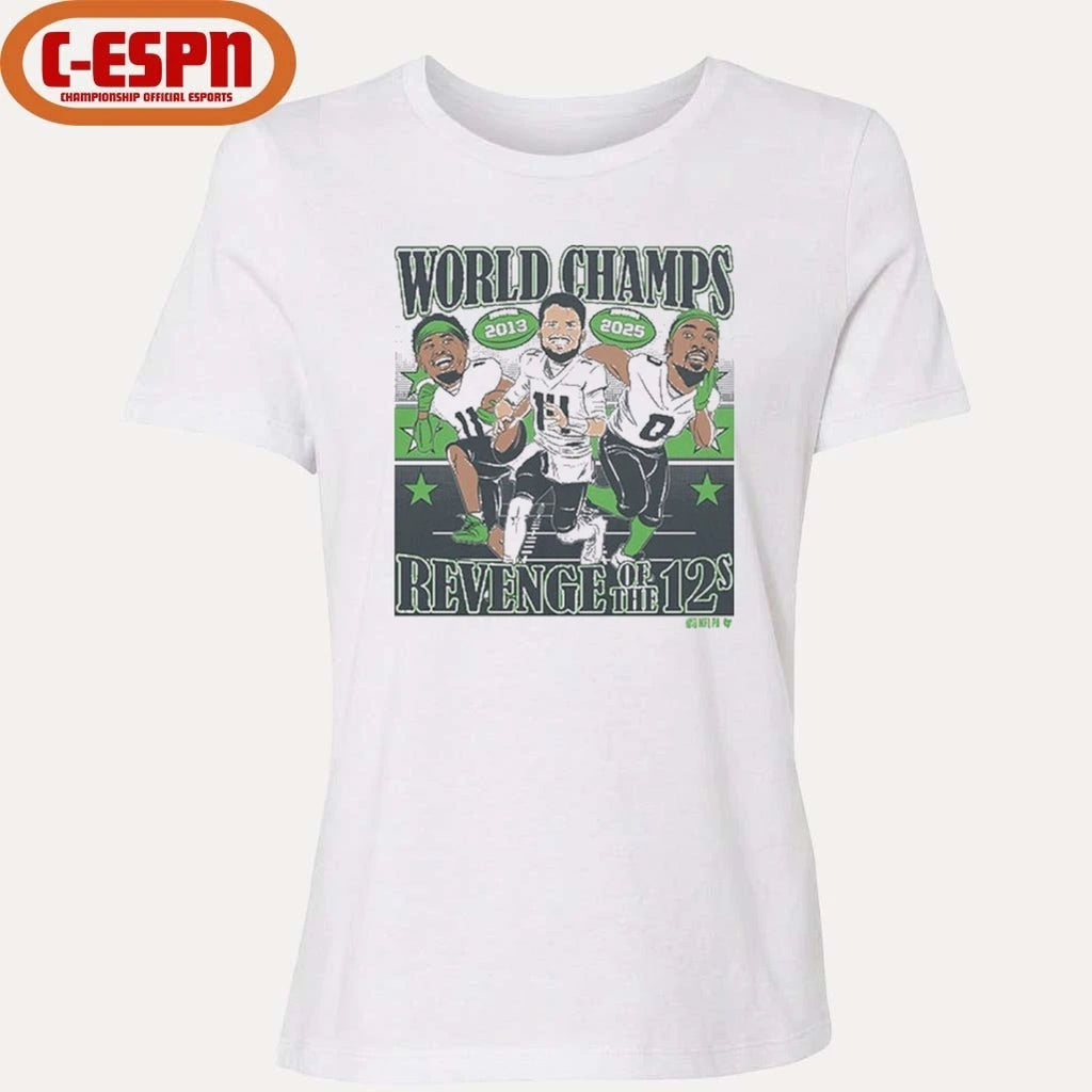 Official Sam Darnold, Jaxon Smith-Njigba, &amp; DeMarcus Lawrence World Champions Caricatures Shirt