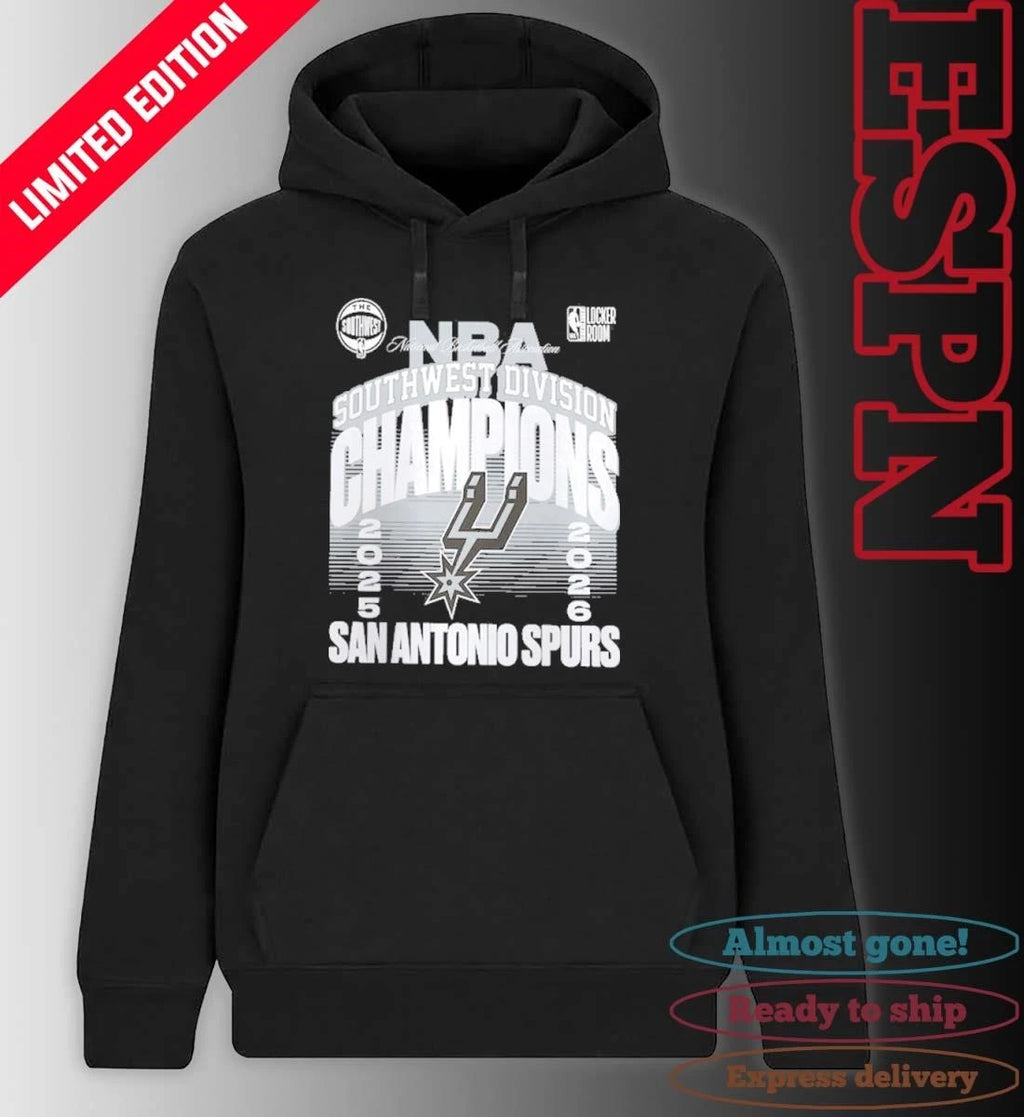Official San Antonio Spurs 2026 Southwest Division Champions Locker Room T-Shirt