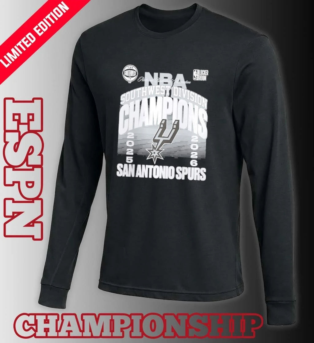 Official San Antonio Spurs 2026 Southwest Division Champions Locker Room T-Shirt