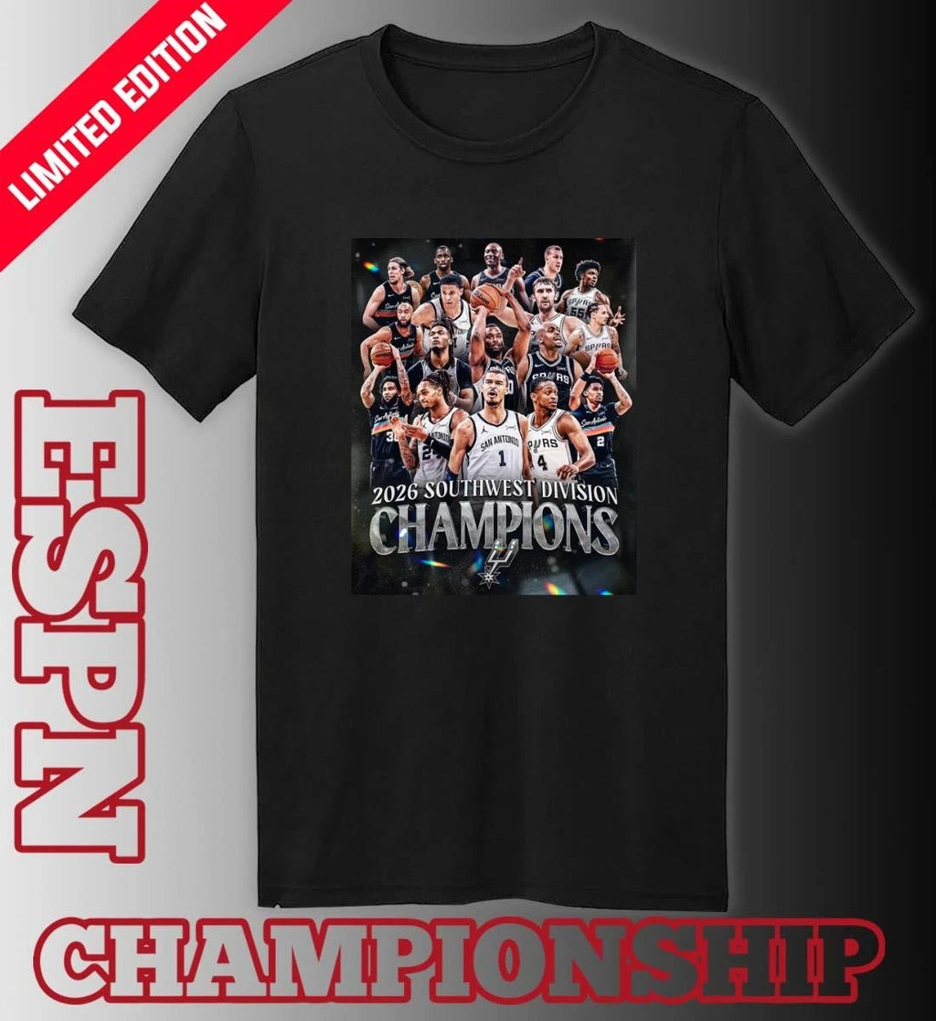 Official San Antonio Spurs 2026 Southwest Division Champions Poster Shirt