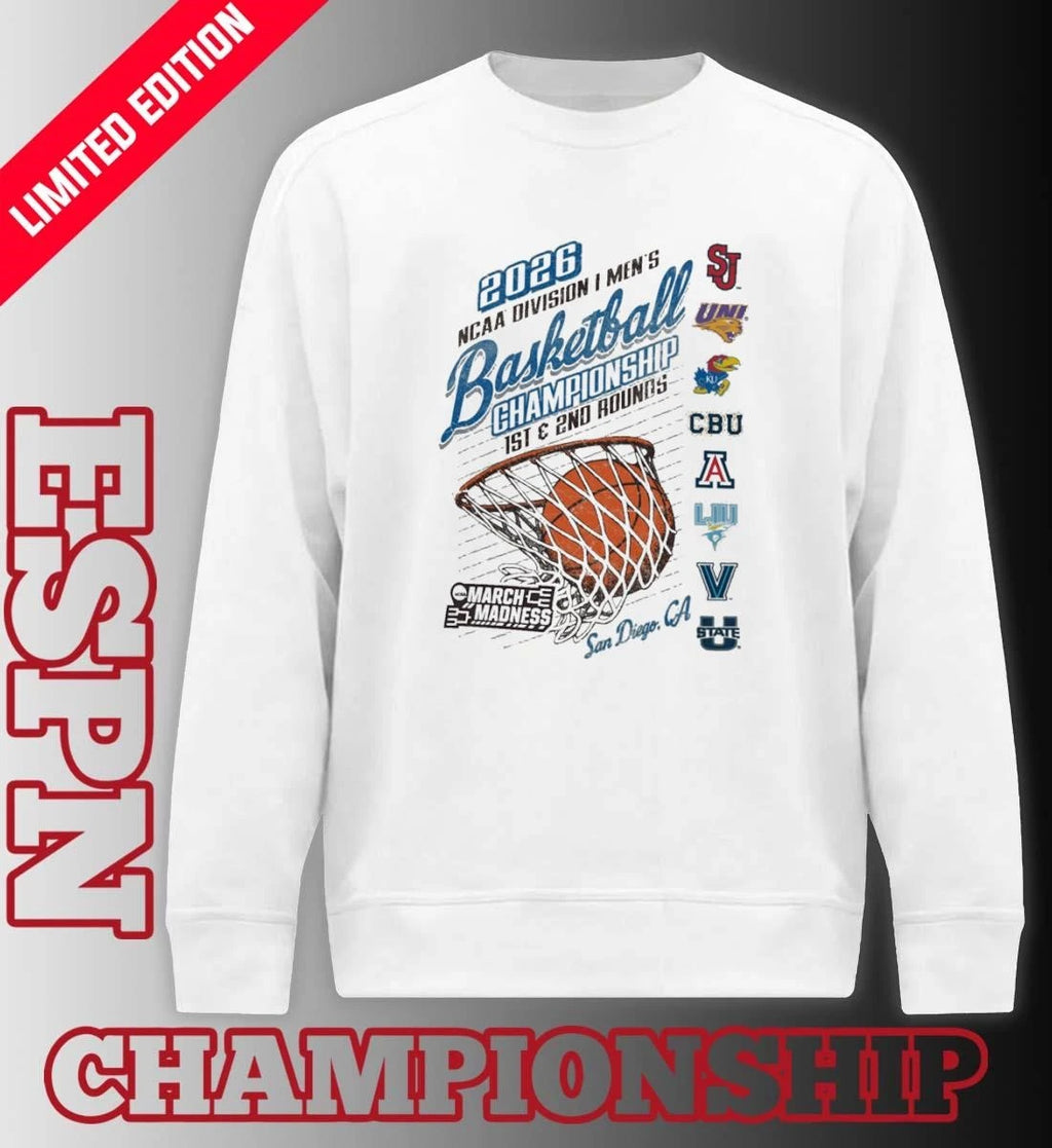 Official San Diego, CA 2026 NCAA DI Men’s Basketball Championship – 1st, 2nd Rounds Shirt