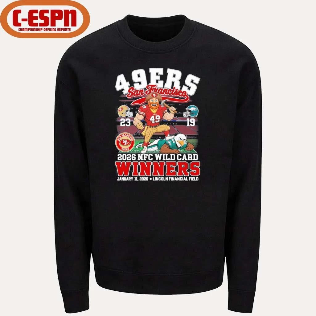 Official San Francisco 49s Mascot 2026 NFC Wild Card Winners Shirt