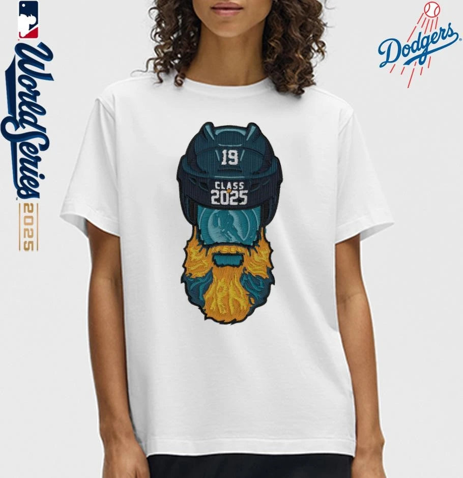 Official San Jose Sharks Jumbo Hall of Fame Beard Logo 2025 T-Shirt