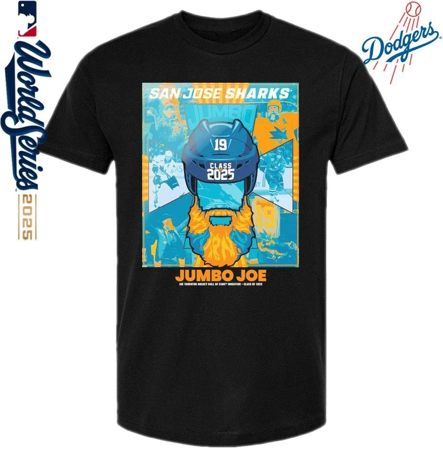 Official San Jose Sharks Jumbo Joe Thornton Hockey Hall of Fame Induction Class Of 2025 T-Shirt