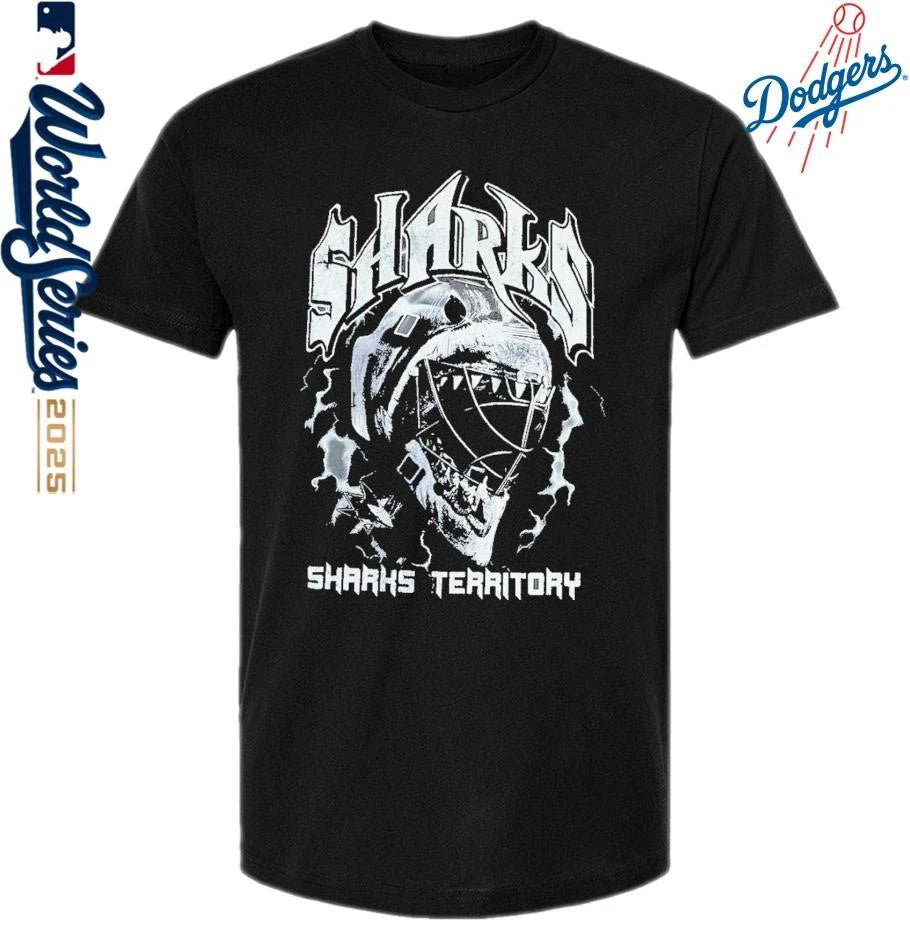 Official San Jose Sharks The Wild Collective Helmet Band T-Shirt
