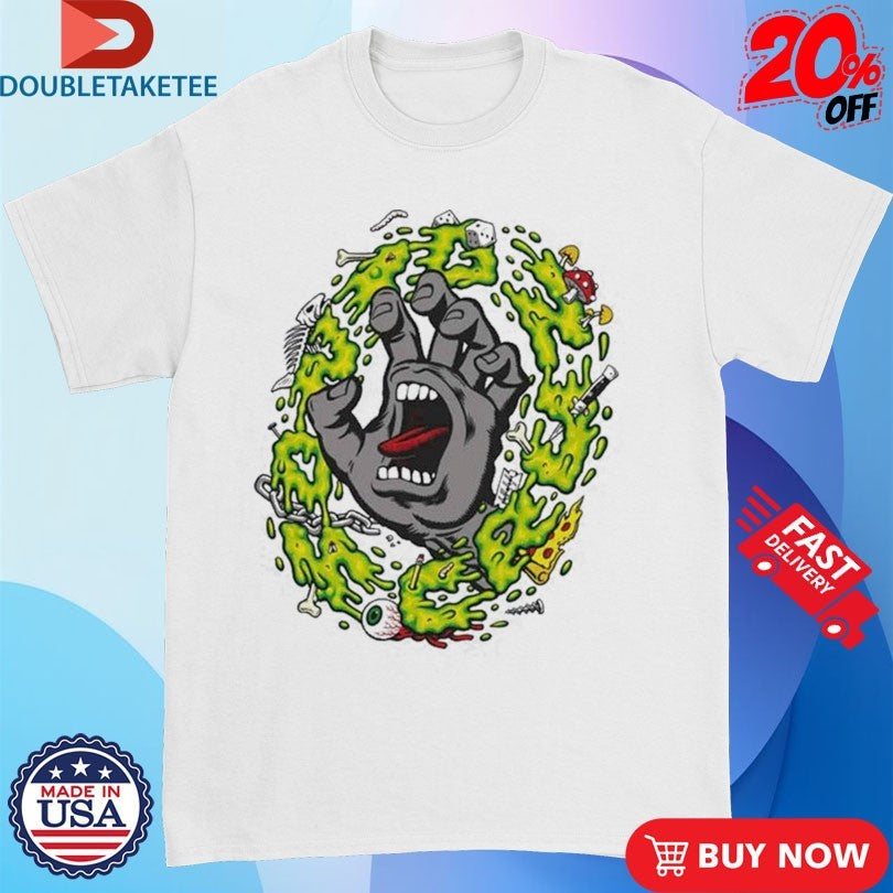 Official Santa Cruz Slime Scream Hand Shirts