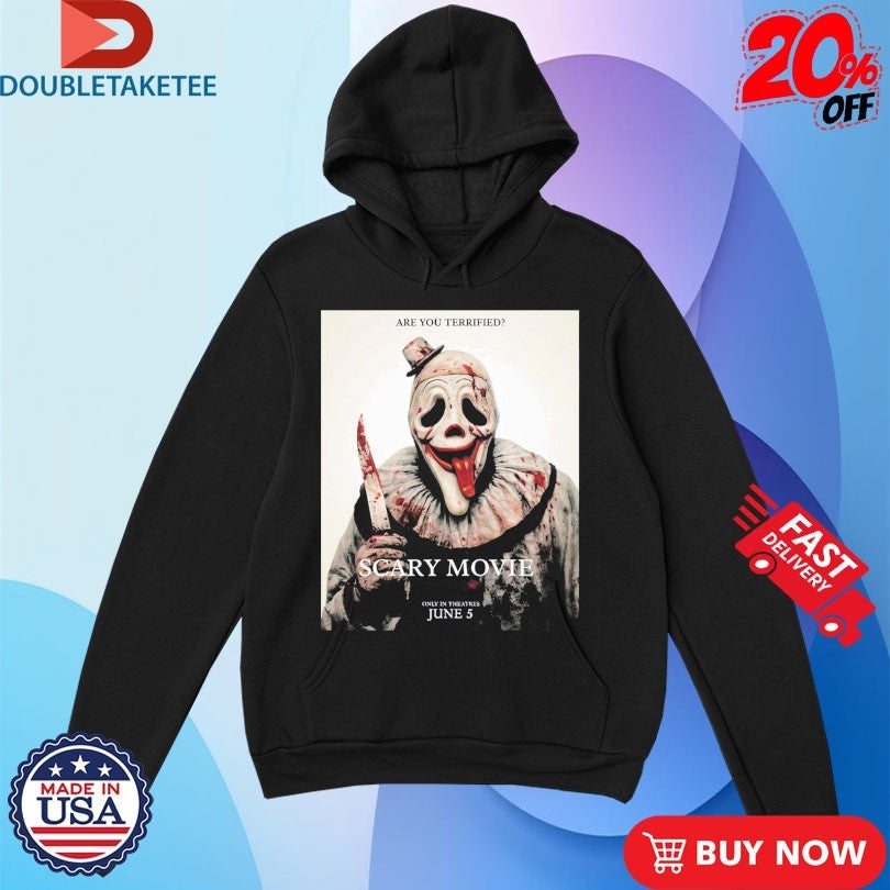 Official Scary Movie 6 Art the Clown Are You Terrified Knife Shirts