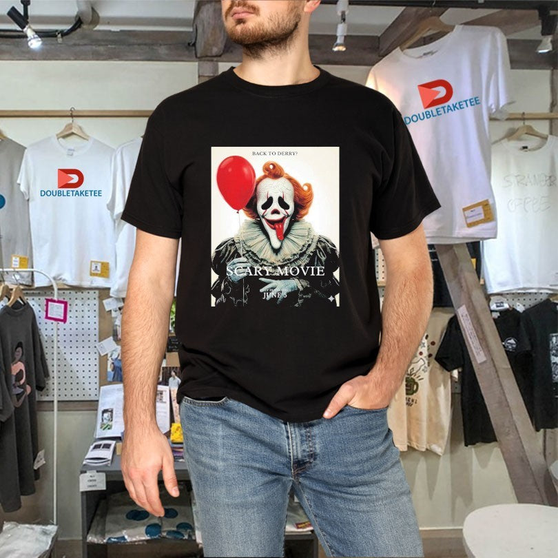 Official Scary Movie 6 IT Back To Derry Balloon Shirts