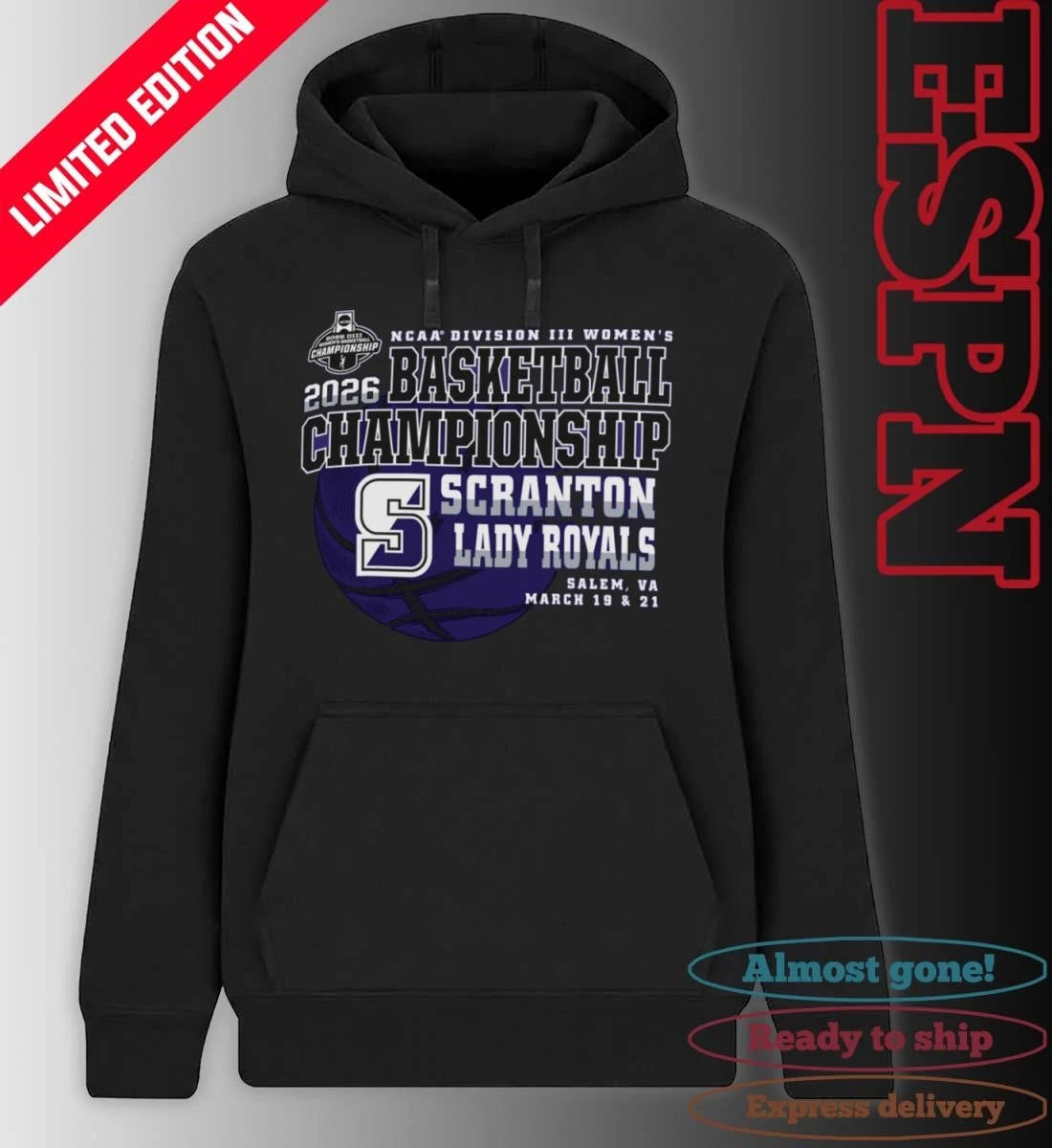 Official Scranton Lady Royals 2026 NCAA DIII Women’s Basketball Championship Shirt