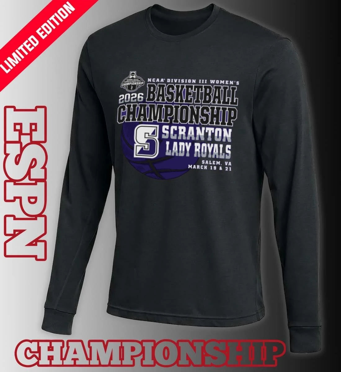 Official Scranton Lady Royals 2026 NCAA DIII Women’s Basketball Championship Shirt
