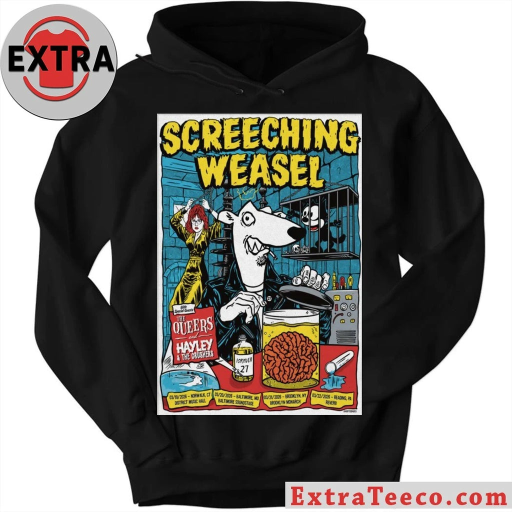 Official Screeching Weasel March 19 2026 District Music Hall Norwalk, CT Poster Shirt