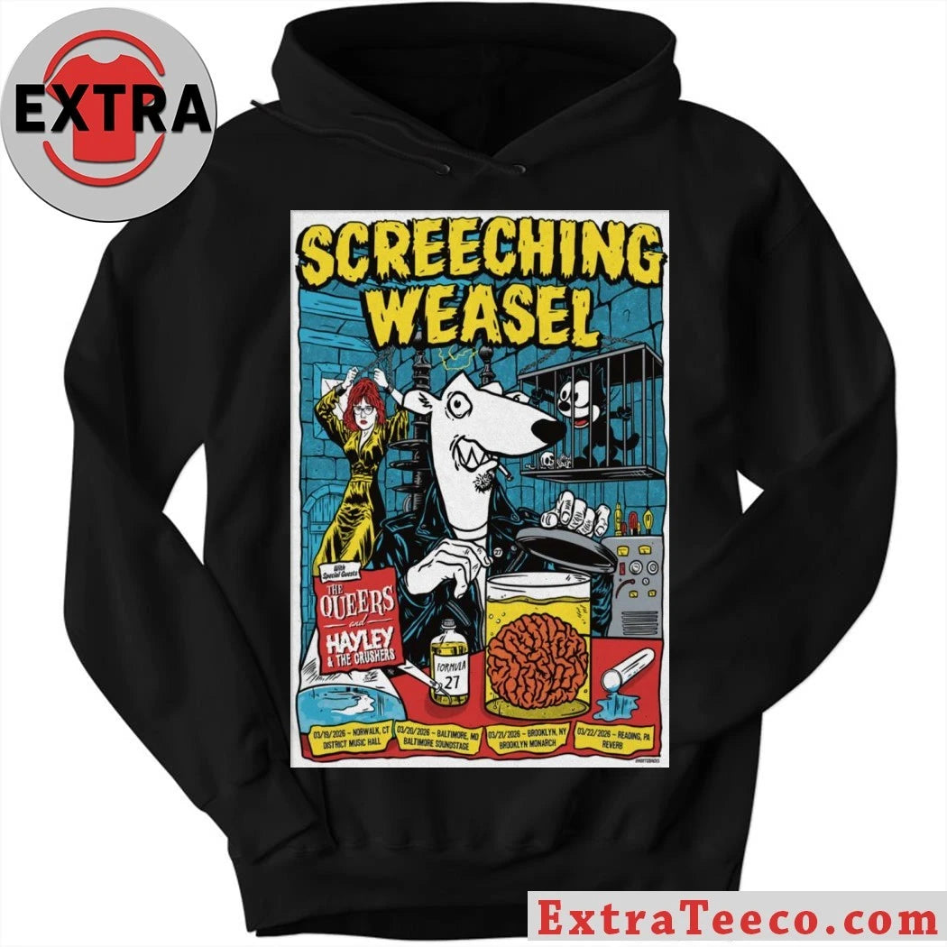 Official Screeching Weasel March 19 2026 District Music Hall Norwalk, CT Poster Shirt