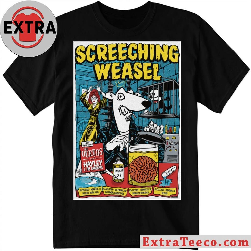 Official Screeching Weasel March 19 2026 District Music Hall Norwalk, CT Poster Shirt