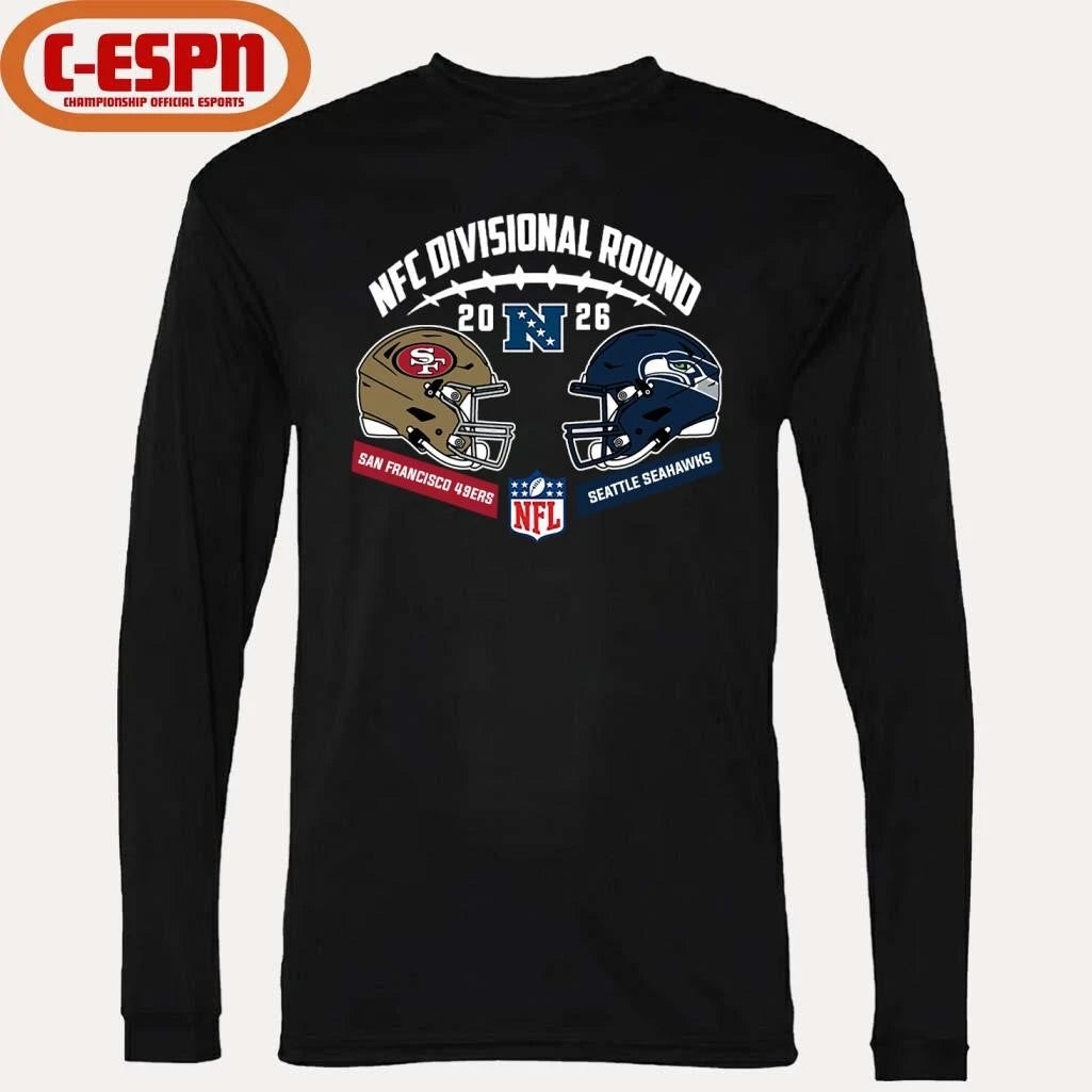 Official Seahawks Vs 49ers 2025-26 NFC Divisional Round Duel Helmet T-Shirt