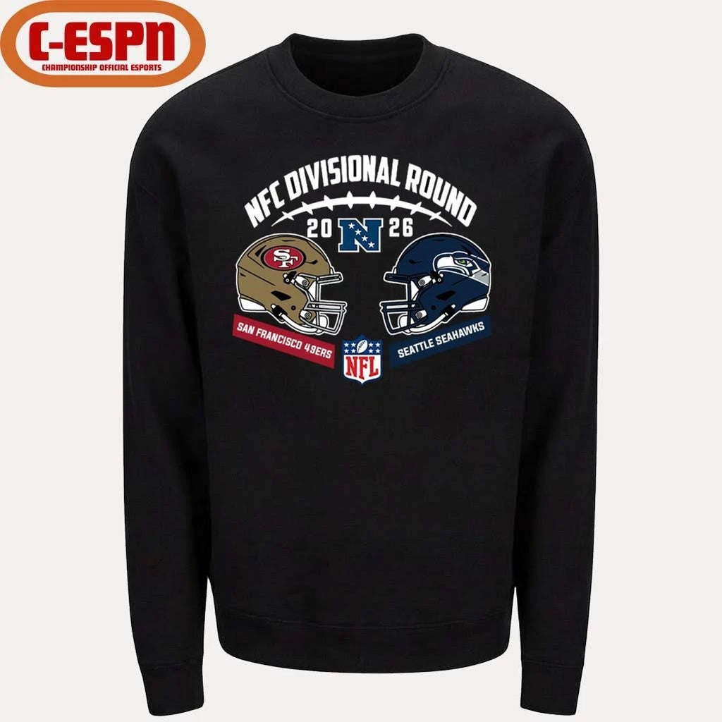 Official Seahawks Vs 49ers 2025-26 NFC Divisional Round Duel Helmet T-Shirt