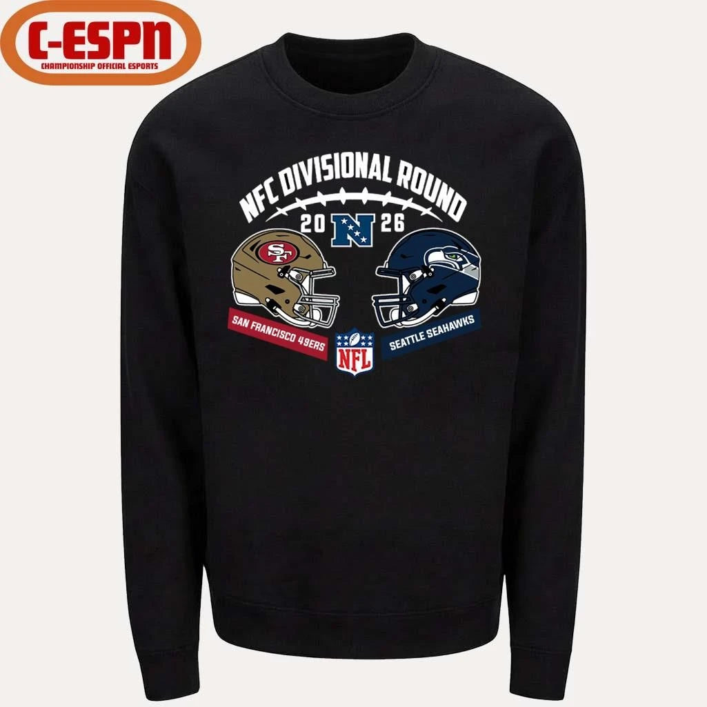Official Seahawks Vs 49ers 2025-26 NFC Divisional Round Duel Helmet T-Shirt