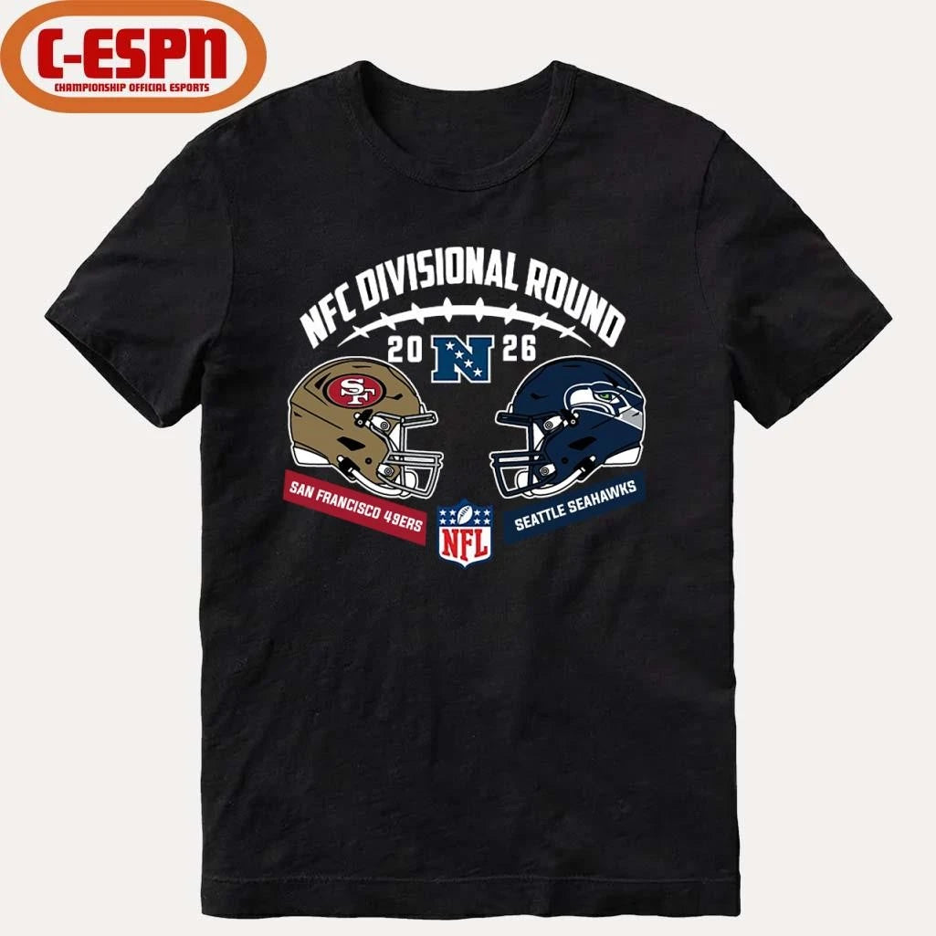 Official Seahawks Vs 49ers 2025-26 NFC Divisional Round Duel Helmet T-Shirt