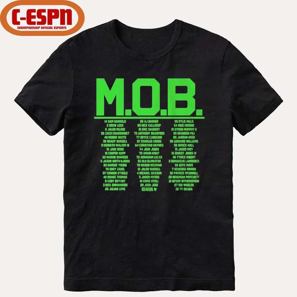 Official Seattle Football M.O.B World Champions Roster Shirt