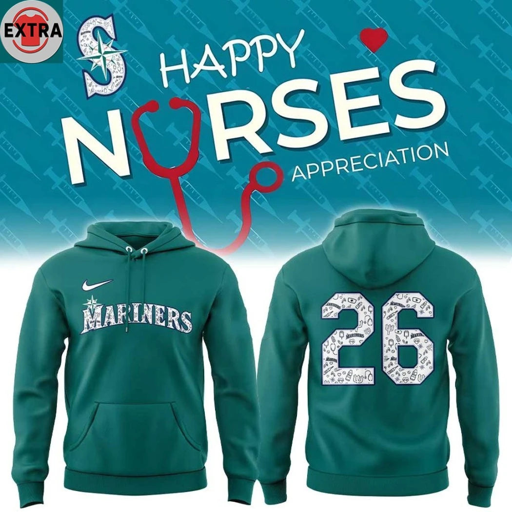 Official Seattle Mariners x Nurse Appreciation Night Logo 2026 Hoodie T-Shirt