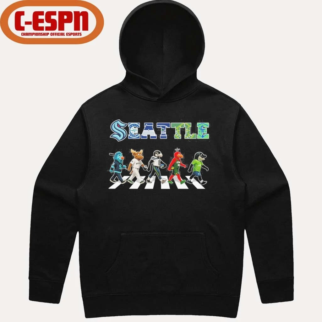 Official Seattle Sports Teams Mascot Abbey Road Shirt