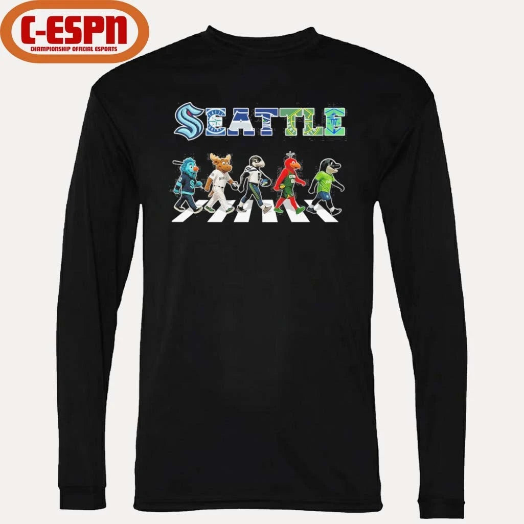 Official Seattle Sports Teams Mascot Abbey Road Shirt