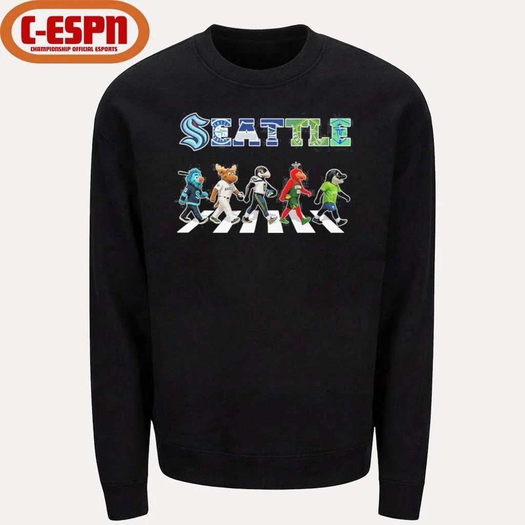 Official Seattle Sports Teams Mascot Abbey Road Shirt