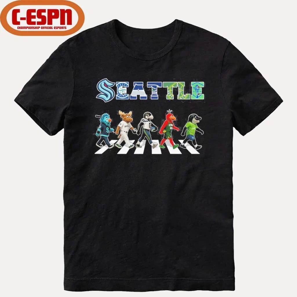 Official Seattle Sports Teams Mascot Abbey Road Shirt