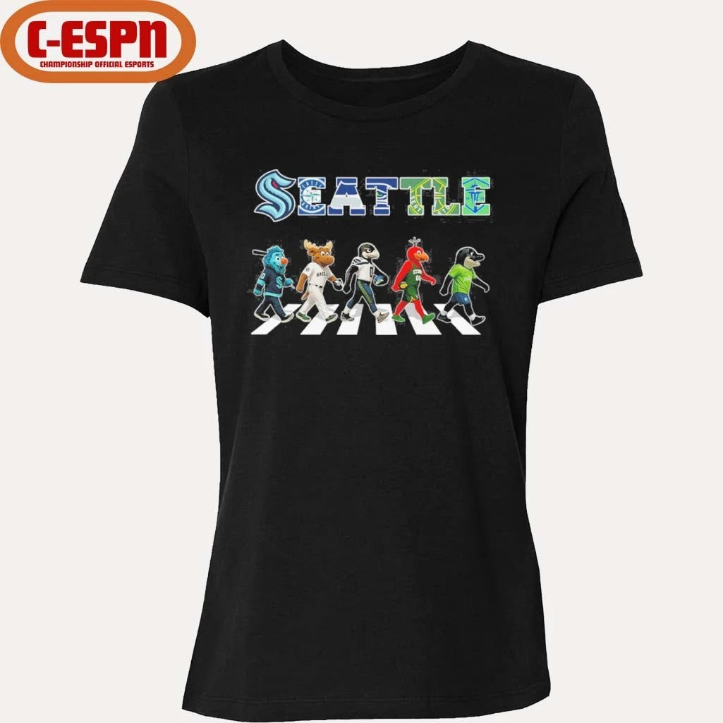 Official Seattle Sports Teams Mascot Abbey Road Shirt