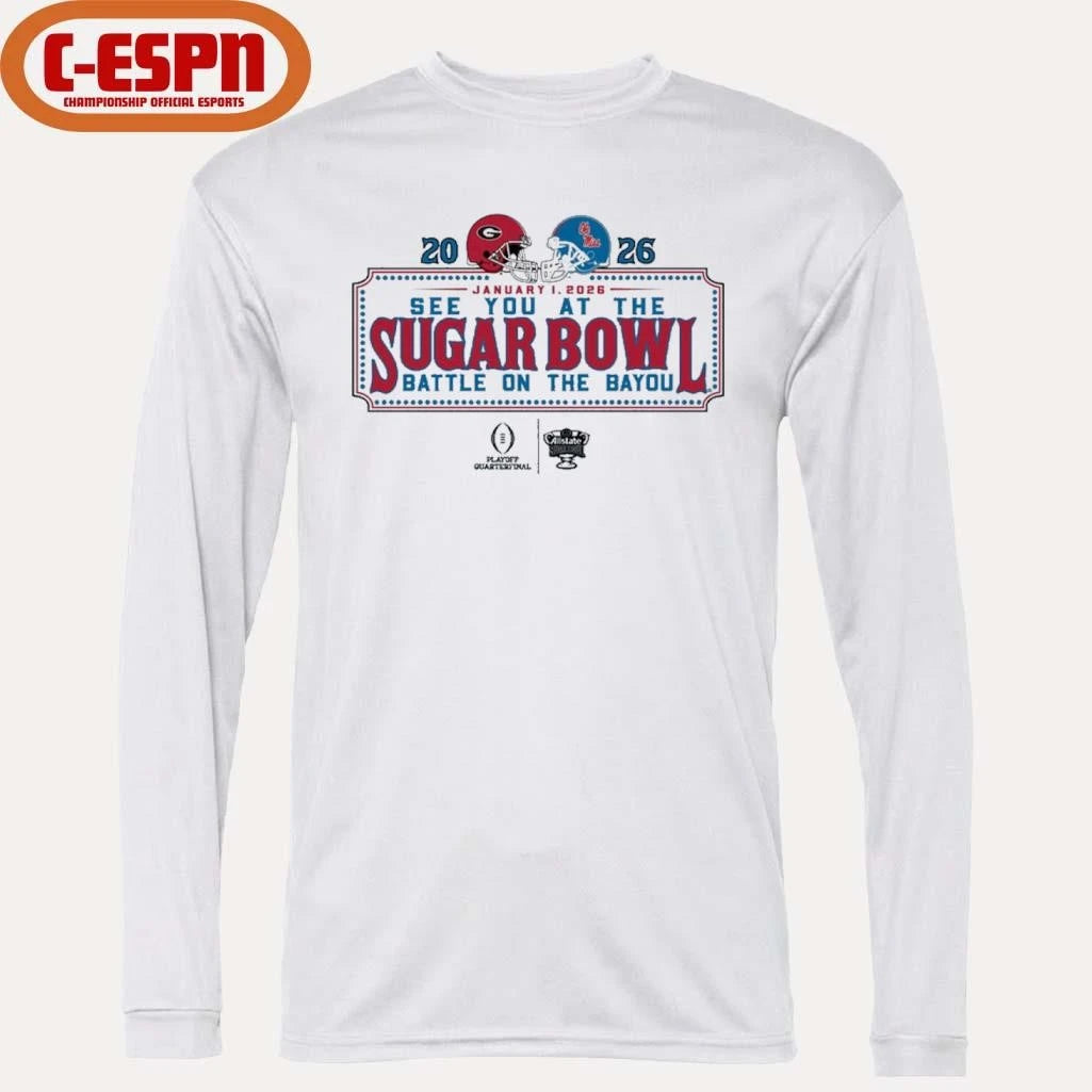 Official See You At The Sugar Bowl Dueling Helmet 2026 Georgia Vs Ole Miss Shirt