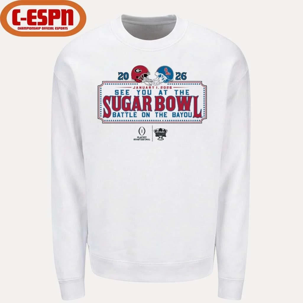 Official See You At The Sugar Bowl Dueling Helmet 2026 Georgia Vs Ole Miss Shirt