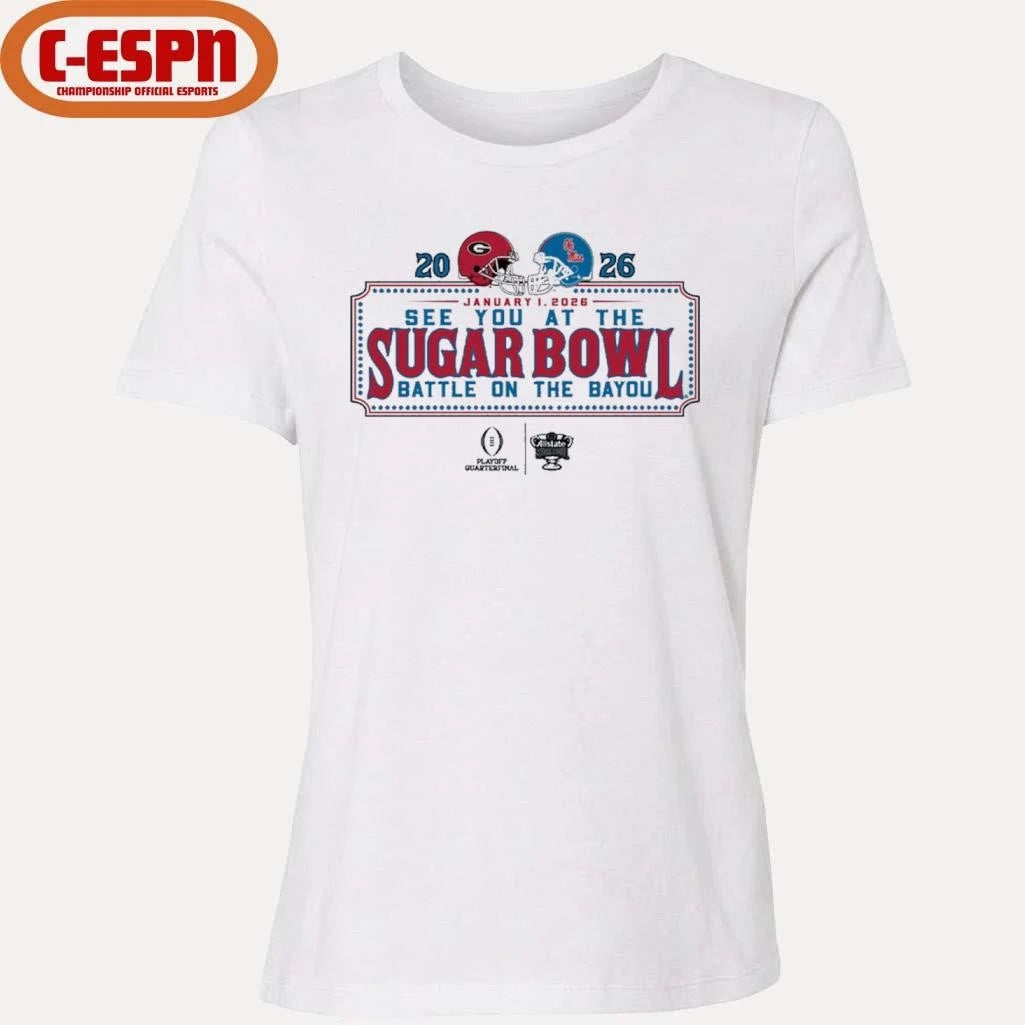 Official See You At The Sugar Bowl Dueling Helmet 2026 Georgia Vs Ole Miss Shirt