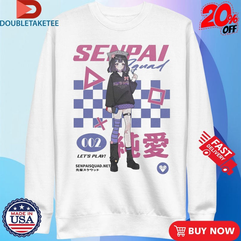 Official Senpai Squad 002 Gamer Let’s Play Anime Waifu Shirts