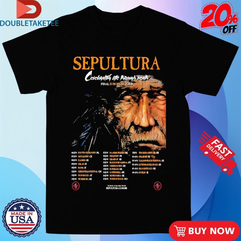Official Sepultura Celebrating Life Through Death Final European Tour 2026 Dates Shirts