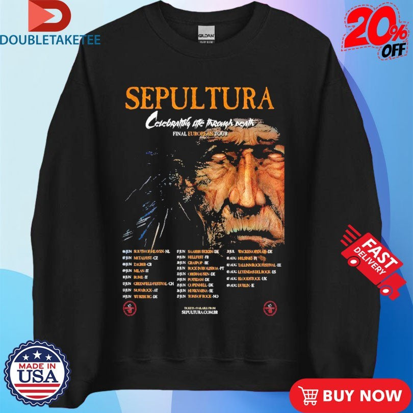 Official Sepultura Celebrating Life Through Death Final European Tour 2026 Dates Shirts