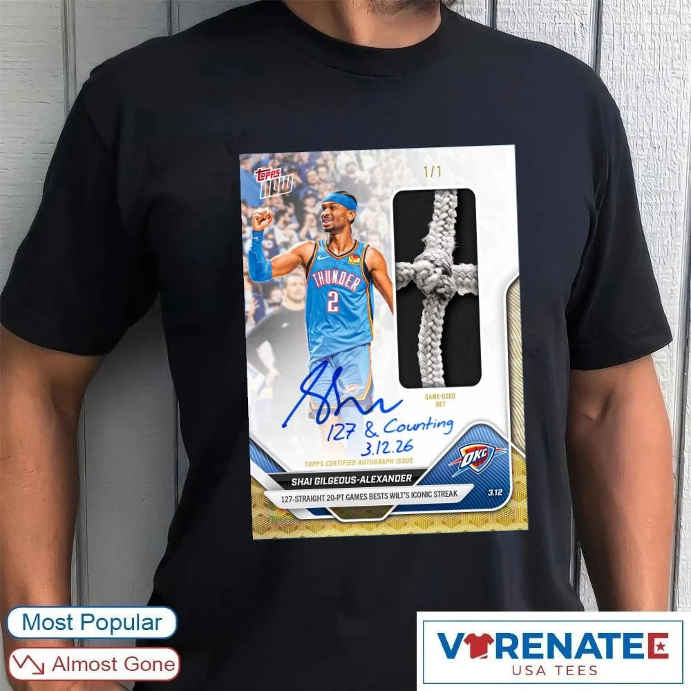 Official Shai Gilgeous-Alexander 127-Straight 20-PT Games Bests Wilt’s Iconic Streak Poster T-Shirt
