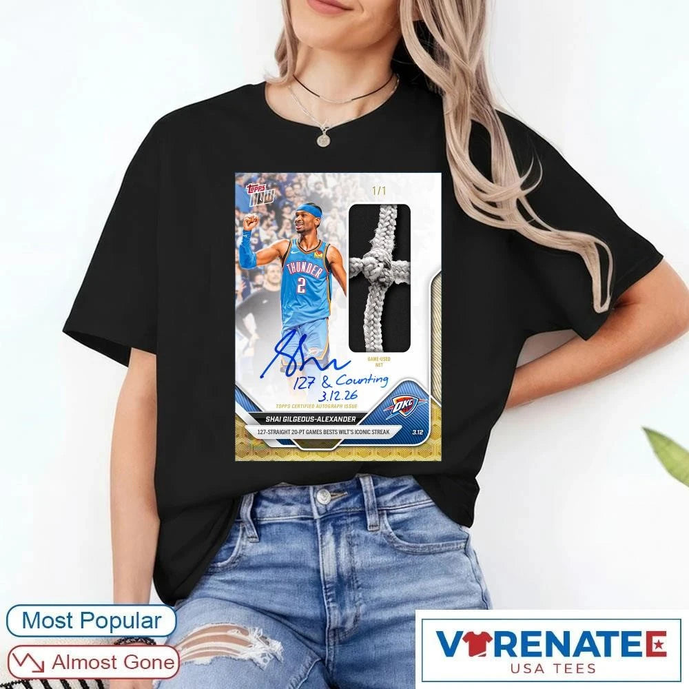 Official Shai Gilgeous-Alexander 127-Straight 20-PT Games Bests Wilt’s Iconic Streak Poster T-Shirt
