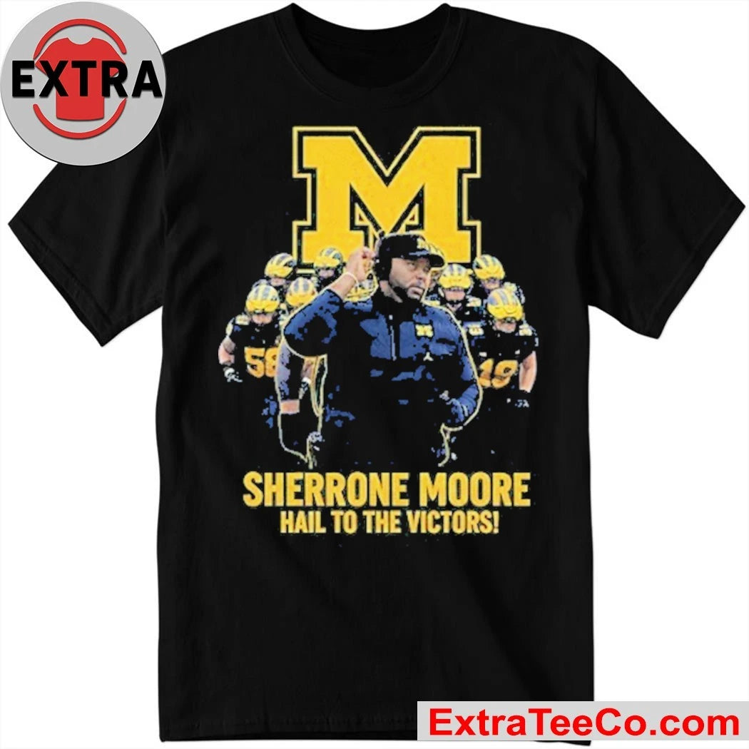 Official Sherrone Moore Michigan Wolverines Hail to the Victors Head Coach Shirt