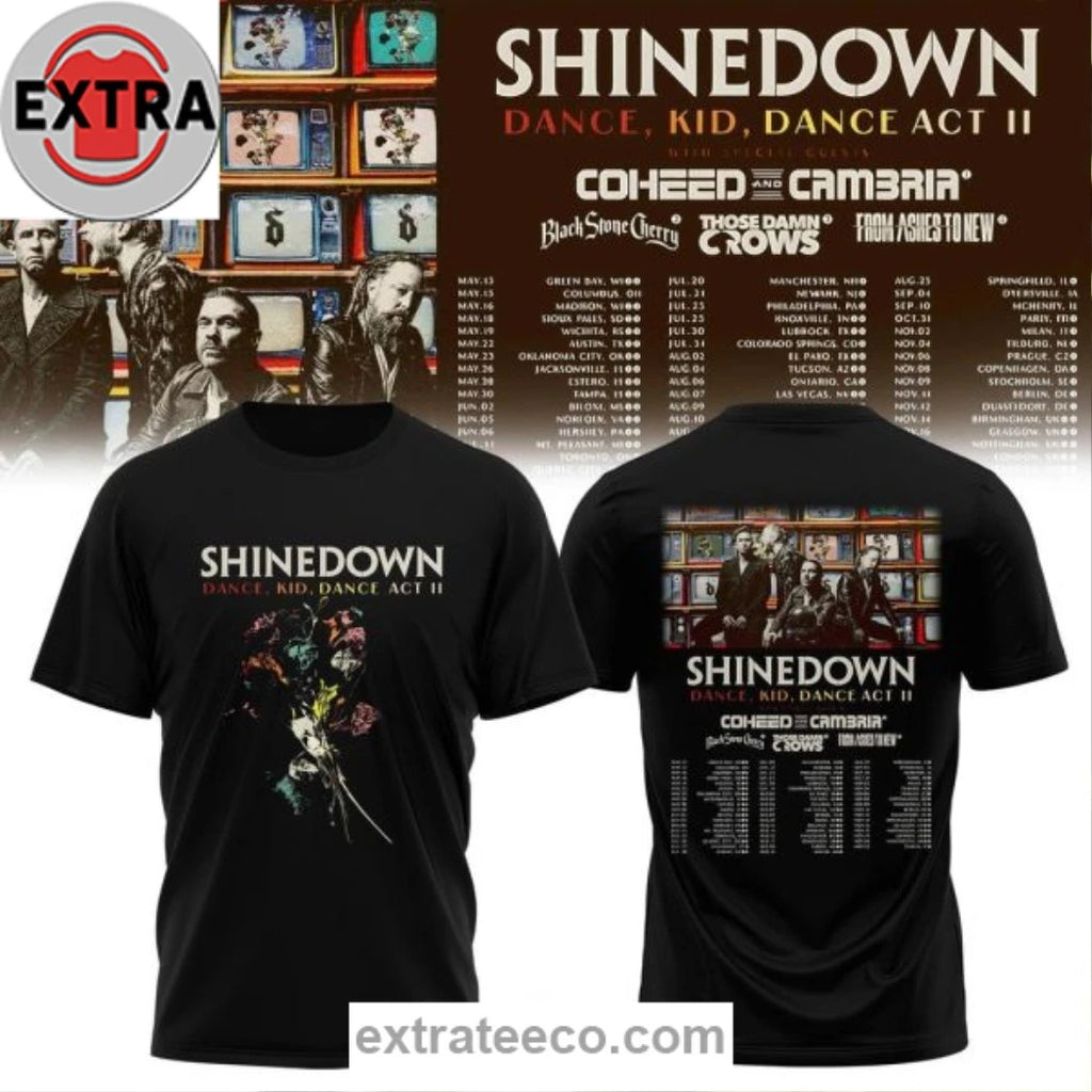 Official Shinedown Dance, Kid, Dance Act II 2026 Logo Two Sided T-shirt