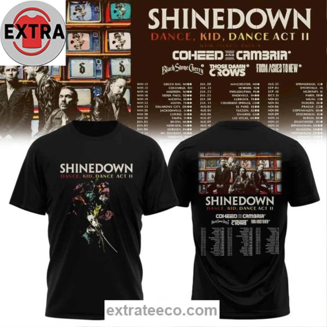Official Shinedown Dance, Kid, Dance Act II 2026 Logo Two Sided T-shirt